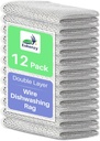 12 Pack Steel Wool Scrubber, Double Layer Non-Scratch Wire Dishcloth, Multipurpose Kitchen Towels, Dish Cloths for Washing Dishes, Cleaning Supplies for Sinks, Dishes, Stove Top, 7.87*7.87 Inch