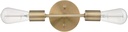 GLOBE Electric 2-Light Vanity Light, Matte Brass, Open Socket, Horizontal Vertical Mount, Glam Bathroom Lighting, 51736