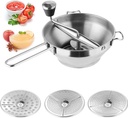 1 PCS Food Mill, Stainless Steel Food Mill for Tomato Sauce&Canning, Food Mill Hand Crank with 3 Grinding Plates for Mashing Grating Fruits Vegetables(7.5"/19cm x 3.2"/8cm)