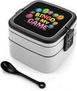 Bingo Is My Game Printed Bento Box Adult Lunch Box Stackable Lunch Containers 2 Layer Lunchbox for Work Picnic