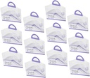 12pcs Tall Square Cake Boxes Handles Stylish Plastic Cake Carrier for Display Easy to Carry Storage