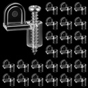 Blulu 24 Pack 3/8 in Nylon Window Screen Clip with Screws Offset Clips for Fastens Storm Window, Storm Panels, Screen Door Clips (Clear)