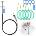 63 Inch Drain Clog Remover Tool + 4X50 Inch Drain Snake Hair Remover, Flexible Metal Sink Snakes for Shower/Bathtub/Kitchen Sink/Toilet Drains, Easy to Use