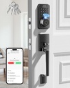 Smart Fingerprint Door Locks for Front Door, Built-in WiFi Keyless Entry Deadbolt with Handle Set, App Control, 5 Keys, One-Time Codes, Auto Lock, Easy Installation for Home Security