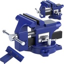 Heavy Duty Bench Vise 4.5 Inch: Table Clamp Woodworking Vice Press Drill Tools Workbench Wood Metal Pipe Work Shop Block Swivel Slide Cross Welding Machine Kit Milling Grip Precision Magnetic Jaw Pad