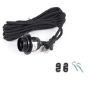 Rustic State Fabric Cord for Hanging Pendant Lamp Fixture - 15 Feet Decorative Braided Flexible Cable with E-26/ E-27 Light Bulb Socket & 2 Prong Flat Plug - Industrial Vintage DIY Projects - Black