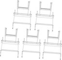 PRETYZOOM Adjustable Plastic Display Stands 5PCS Plate Racks for Kitchen Storage Easy Setup Dish Holders for Displaying Plates and Artworks
