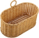 Small Woven Wall Hanging Basket Kitchen Storage Holder Garlic Basket Wall for Vegetable Fruit