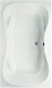 Hydro Systems Studio Hourglass Rectangular Acrylic Drop-In Bathtub, White, 72 x 42 x 21-Inch