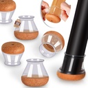 YOZON Chair Leg Floor Protectors for Hardwood Floors Felt Furniture Pads Silicone Caps 32 Pack Anti-Scratch Reduce Noise Clear Round Medium Fit 3/4" to 1-3/16" (19-30mm)