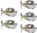 Passage Door Knobs, 5 Pack Satin Nickel Door Knobs, for Hallway & Closet Non-Locking Interior Round Door Handles Keyless Reversible for Left Right Handed Doors