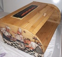 Fat Chef Bread Box Bamboo Waiter Kitchen Roll Top Bistro Home Decor 3chef Black