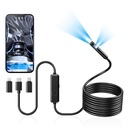 Endoscope Camera with Light, Dual-Lens 1920P HD Borescope with 8 Adjustable LED Lights, IP67 Waterproof Boroscope Inspection Tools, 16.4ft Semi-Rigid Snake Camera for iOS & Android