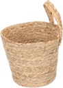 Small Hanging Storage Basket Seagrass Wall Decor for Kitchen Bathroom Living Room Boho Style Macrame