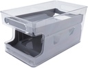 2 Tier Soda Can Organizer for Refrigerator,Stackable Canned Food Pop Cans Container for Pantry Refrigerator (Grey)