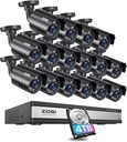 ZOSI 3K Lite 16CH Security Camera System Outdoor with 4TB HDD,AI Human/Vehicle Detection,H.265+ 16Channel 1080P CCTV DVR with 16PCS 1920TVL Surveillance Cameras,Night Vision,for 24/7 Recording