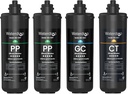 Waterdrop TSA 3-Stage Replacement Water Filter, 𝟏 𝐘𝐞𝐚𝐫 𝐂𝐨𝐦𝐩𝐨 𝐏𝐚𝐜𝐤, Replacement for Waterdrop TSA & TSB 3-stage Under Sink Water Filtration System, 2PP+GC+CT