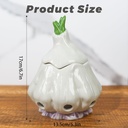 Large Garlic Storage with Lid | 6.7x5.3Inch Modern Ceramic Garlic Keeper Container | Stylish and Breathable Design for Freshness Preservation | Perfect for Kitchen Countertop and Refrigerator