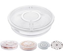 Multipurpose Pie Carrier with Lid and Handle Egg Container Holds Pies 30 Eggs 12/3.5 Inches Suitable for Cheese Cake, Corn Pie, Fruit White Clear Visible