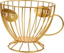 KICHOUSE Iron Pod Holder Fruit Basket Capacity Coffee Capsule Storage Bar Accessory Elegant Kitchen Decor