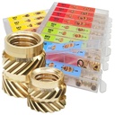 EEEEE M2 M2.5 M3 M4 M5 M6 (350pcs) Metric Threaded Inserts for Plastic Heat Set Insert Knurled Nut Insert Threaded Brass Insert Assortment Kit for 3D Printing Injection Molding Press Thread Nuts
