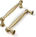 khtumeware 10 Pack 5 Inch(128mm) Brushed Brass Cabinet Pulls Satin Brass Kitchen Cabinet Handles Kitchen Cabinet Hardware for Cupboard Drawer Handles Dresser Pulls