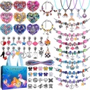 AIPRIDY 150 Pieces Charm Bracelet Making Kit,Unicorn Mermaid Crafts Gifts Set Can Inspires Imagination and Creativity,Jewelry Making Kit Perfect Gifts for Girls 5-12 Years Old (150 Pieces)