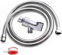 79 Inch Expandable Shower Hose Extra Long ，Bathing Toilet Cleaning, Adjustable Holder Mount and Stainless Steel Shower Hose for Handheld Shower Head, shower hose and holder, Chrome