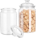 Plastic Jars With Lids, 2 Pack 130 Oz Candy Jars With Lids Clear Acrylic Candy Buffet Container Plastic Cookie Container For Wedding Home Kitchen Bar