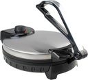 10-Inch Electric Roti and Tortilla Maker – Non-Stick Flatbread Press with Adjustable Heat, Cool Touch Handle, Stainless Steel Finish