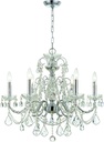 Imperial 6 Light Clear Italian Crystal Polished Chrome Chandelier