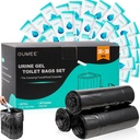 60 Portable Toilet Bags with Poo Gel Set, 8 Gallon Camping Toilet Bags with Absorbent Gels, Waste Bags, Leak-Proof Trash Bag for Camping Potty, Traveling
