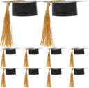 PRETYZOOM 10pcs Graduation Hat Goblet Caps Graduation Goblet Lid Paper Wine Goblet Cover Grad Bottle Cap Graduation Hat Jar Cover for Graduation Party Decorations Black