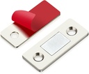 4 Pack Ultra Thin Cabinet Door Catch Stainless Steel Cabinet Magnetic Door Catch Cabinet Magnets Adhesive Drawer Latch Cabinet Magnetic Catch for Kitchen Closet Door Magnets Stick on Cupboard Wardrobe