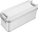 Creative Cookie Tin Box Clasp Rectangular Iron Storage for Cookies Candy Snacks and Gifts Decorative Silver Keepsake Box for Home and Party Use