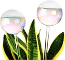 13 oz Up 2 Weeks Extra Large Plant Watering Globes, Iridescent Rainbow Glass Water Bulbs, Self Watering Planter Insert, Vacation Plant Watering Devices System, Automatic Plant Waterer, 2 Pack