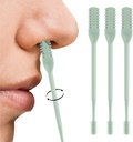 3PCS Nasal Hair Cutter, 2025 Manual 360° Rotating Nostril Hair Removal Tool Double Sided Nose Hair Blade,Nose Hair Trimmer with Ear Picker for Men Women Travel Essentials (Green)