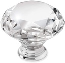 CAULDHAM 25 Pack Premium Glass Crystal Kitchen Cabinet Knobs Pulls (1-5/8" Diameter) - Dresser Drawer/Door Hardware - Style C444