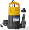 Acquaer 1/2HP Sump Pump, 2906GPH Submersible Water Pump for Water Removal in Hot Tubs, Pools, Basements, and Garden Ponds