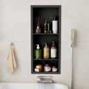 Shower Niche 12"x29" – Stainless Steel Recessed Wall Shelf for Bathroom– Double Tier Niche with Drainage Channel, Suitable for Shower Storage, recessed Medicine Cabinet, Recessed Wall Cabinet