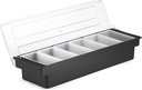 Tablecraft (102) 6-Compartment Black Plastic Condiment Holder
