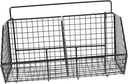 Wall-mounted Divided Wire Storage Basket for Kitchen Multi-functional Organizer for Fruits Vegetables Essentials Construction Space-saving Design Sleek Black