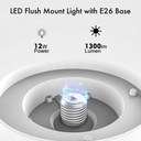 Lightdot 4 Pack 7” Modern LED Ceiling Light with Pull Chain 12W 4000K, 1300lm, 125W E26 Bulb Replacement, Energy Saving Flush Mount Lighting for Closets/Bedroom/Corridor