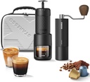 STARESSO Portable Espresso Maker & Coffee Bean Grinder Set with Carrying Bag, Manual Travel Coffee Maker + Burr Coffee Grinder, Waterproof Easy-Carry, Perfect for Travel Camping Hiking On-The-Go