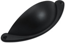 HESTIA HARDWARE 5 Pack | 2 1/2 Inch Drawer Pulls Black Kitchen Cabinet Handles and Dresser Drawer Pulls | Bathroom Matte Black Cabinet Pulls | Black Cabinet Hardware Cup Pulls for Drawers (Z7.5.D)