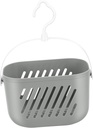 Plastic Storage Basket with Rotatable Hook Wall Mounted Hanging Organizer for Shower and Kitchen Draining Design for Fast Drying No Drill Installation Multi Purpose Storage for
