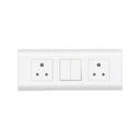 Wipro Northwest (Nowa) Switch Combo von 6M Plate + 1M 6A Switch x2 + 6A 3Pin Socket x2, White (Kit 12)