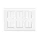 Wipro Northwest (Nowa) Switch Combo von 12M Plate + 6A Switch x12t, Weiß (Kit 15)