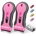 DIYSELF 2 Pack Razor Blade Scraper, Razor Scraper mit 10 Spare Blades