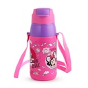 CELLO Kidzbee Puro Steel-X Hydro Kid 600 isolierte Kinder Sipper Wasserflasche 520ml Pink | Touch & Feel Minnie Design leicht zu tragen mit Loop Leakproof Flip Top Wasserflasche für Schulkinder Jungen & Mädchen